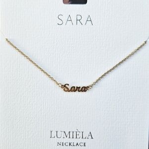 🌸 SARA Script Name Chain Goldtone Necklace 🌸